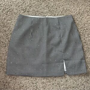 Checkered Skirt with Sequined Gems